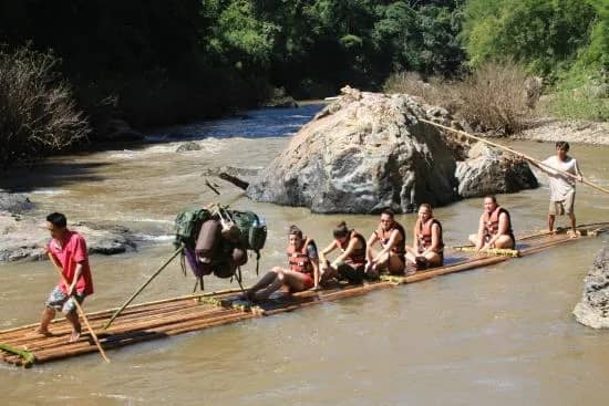 1 Day Trekking Waterfall & Bamboo Rafting