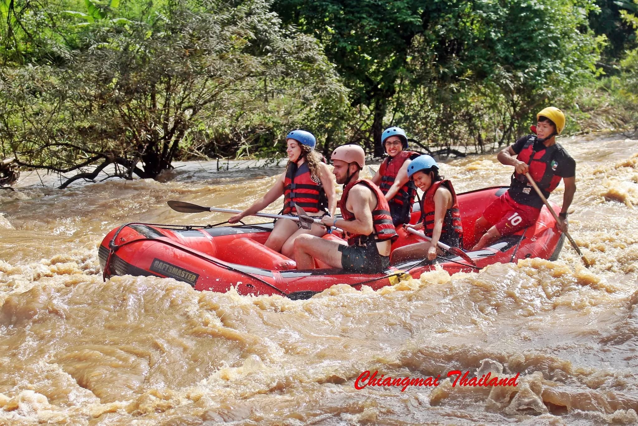 Full-Day Elephant Care + Whitewater Rafting & Trek to Waterfall