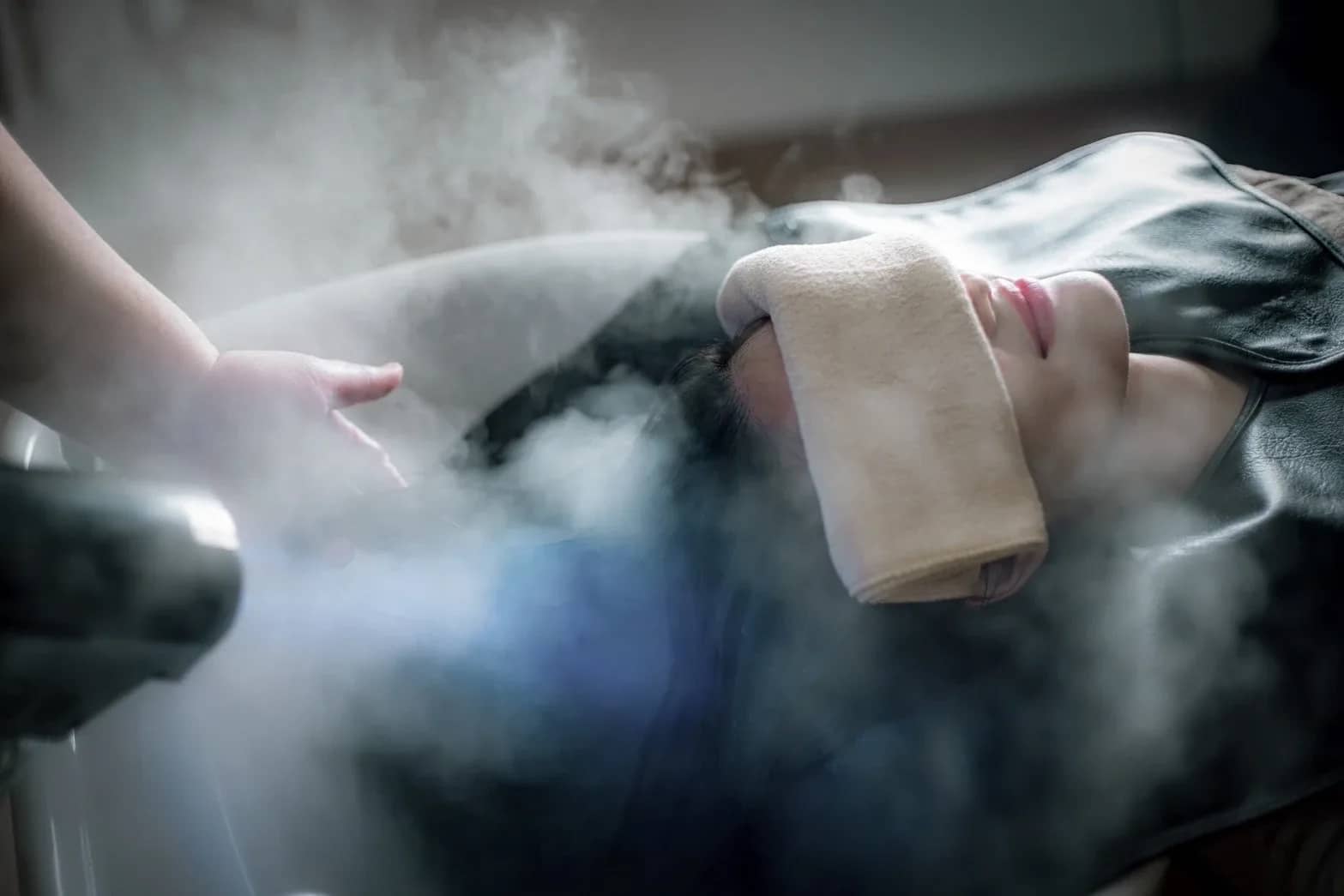 Facial treatment with steam at The Home Massage & Spa