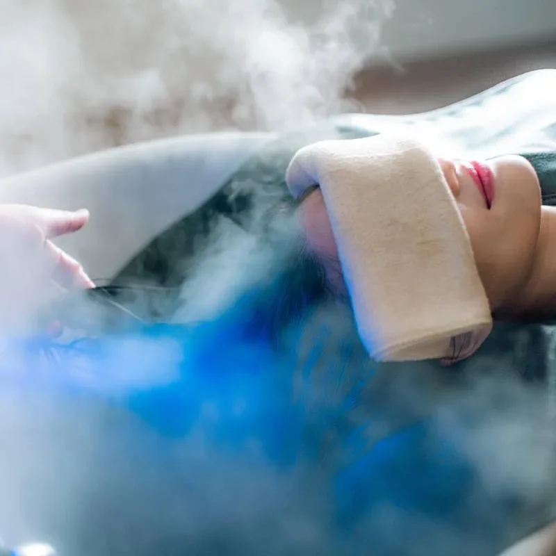 Hair steam treatment at The Home Massage & Spa